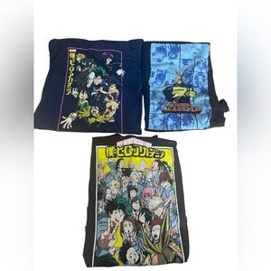 Set of Three "My Hero Academia" Short Sleeve Graphic Shirts Medium